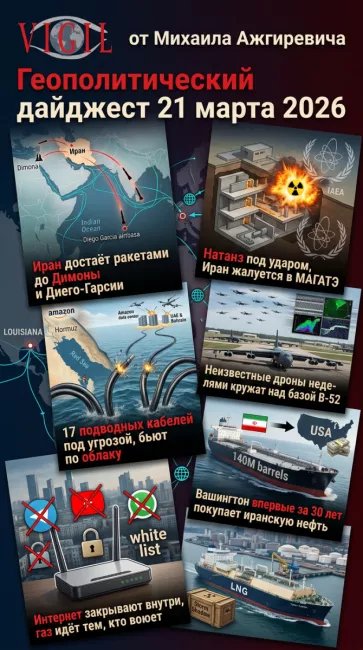 Геополитический дайджест от Михаила Ажгиревича за 21 марта 2026
